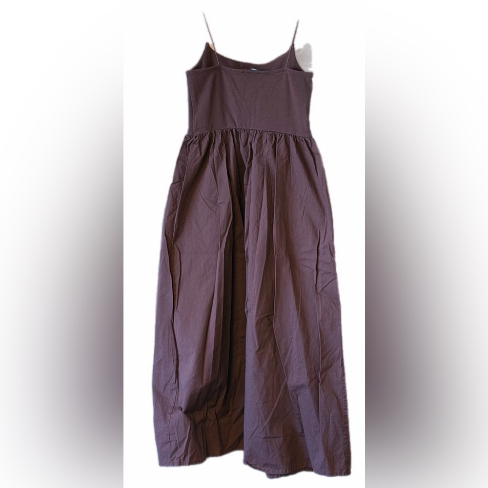Zara COTTON STRAPPY DRESS dark brown small NWOT - Picture 5 of 12